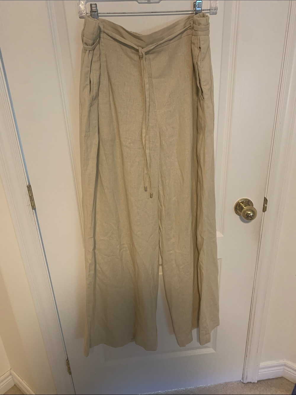 Zara Wide Leg Linen Blend Pant